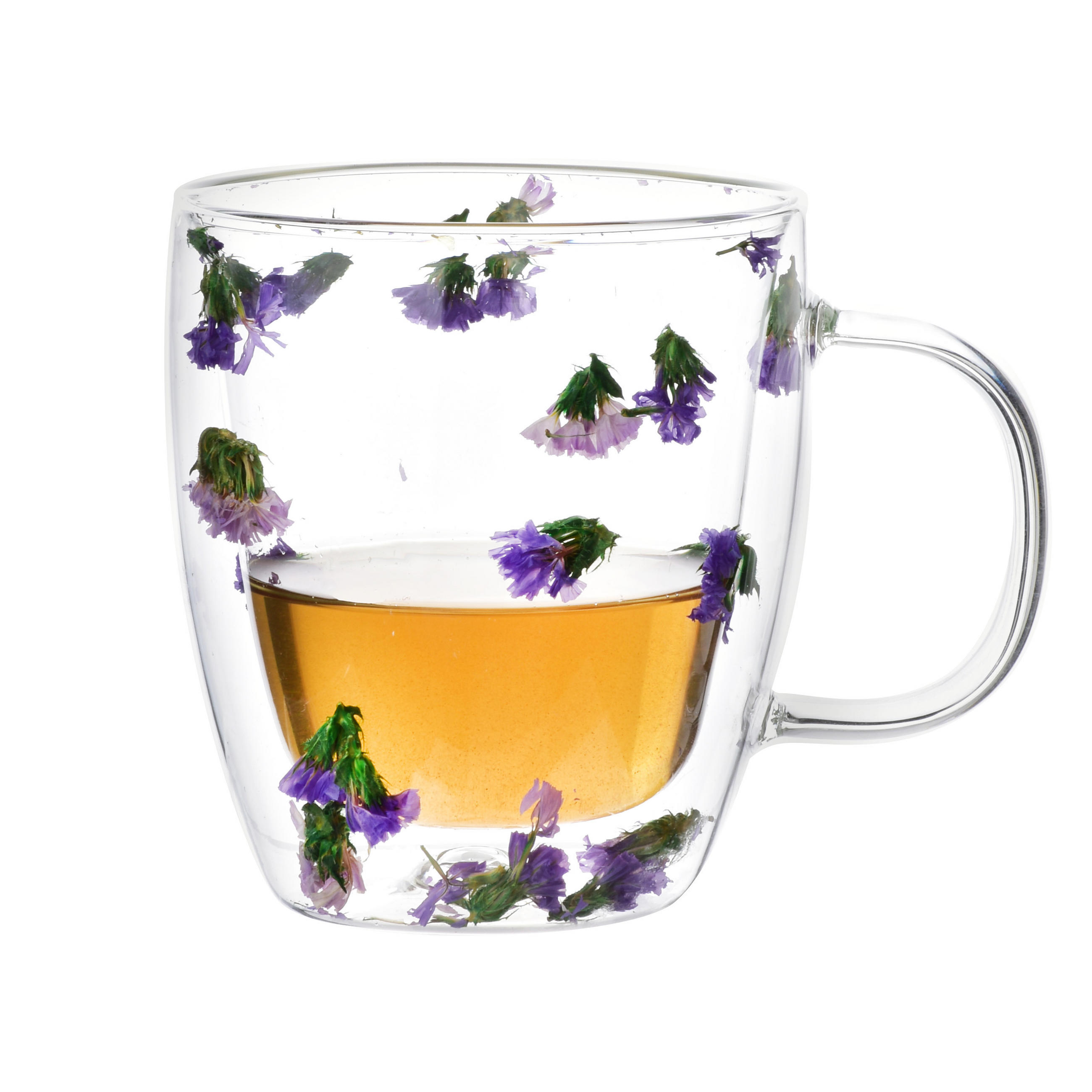 BECHER Peter Flowers Transparent Violett 11/11/12 cm Glas - Transparent/Violett, Glas (0.35L) - Mondex