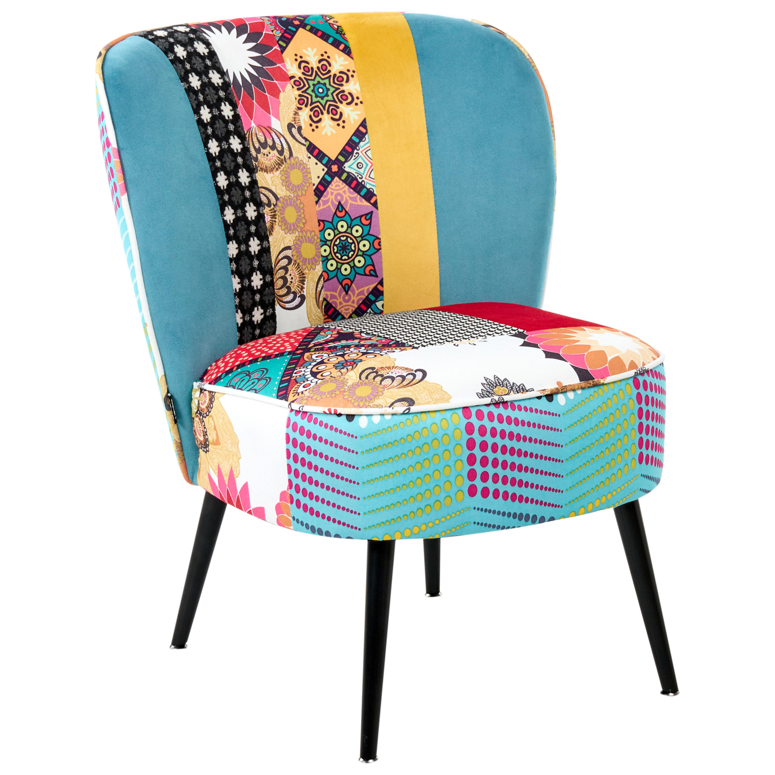 SESSEL Blau Voss - Blau/Multicolor, Textil (60/76/52cm) - Beliani