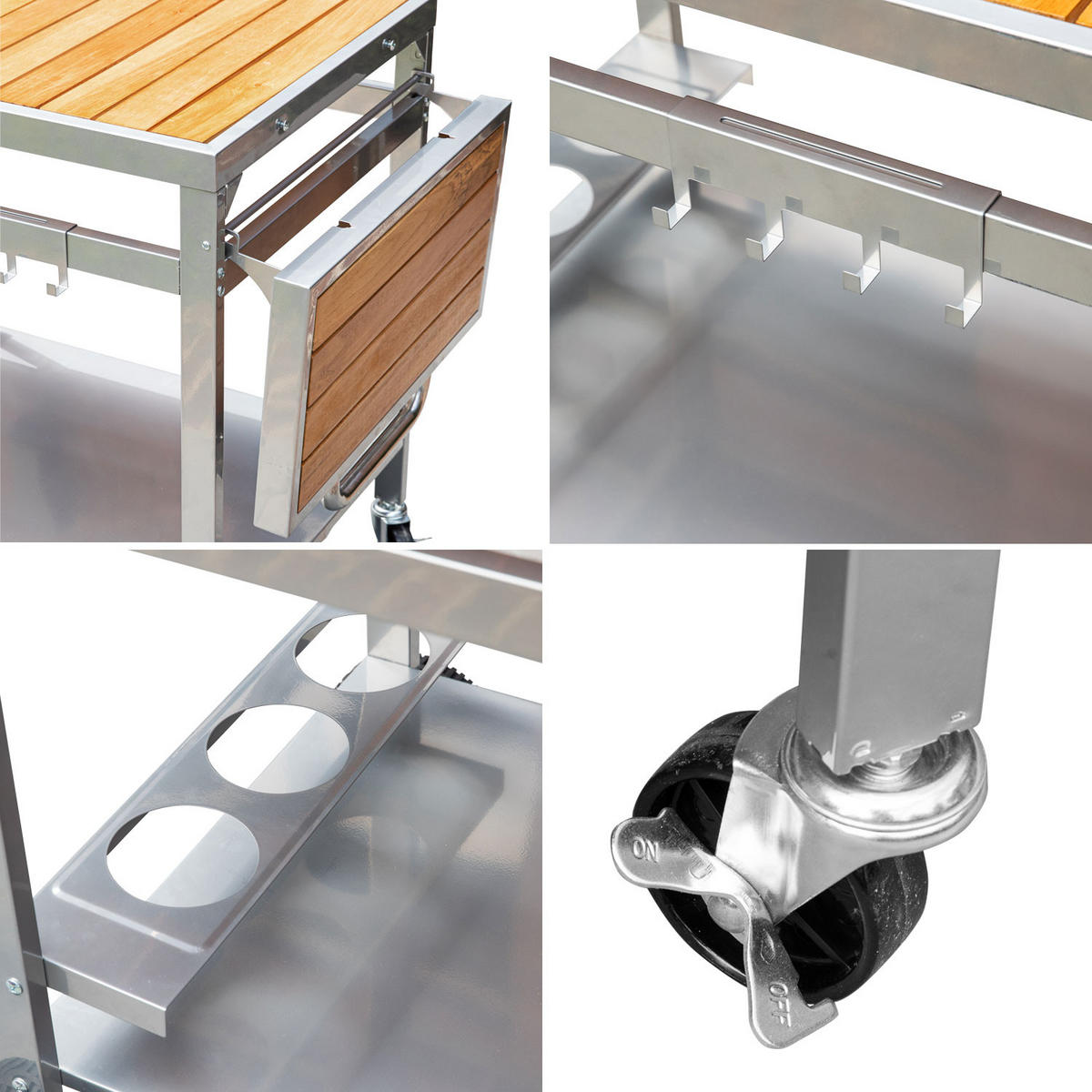 BEISTELLTISCH Grandi XL - Grau, Metall (65/80.5/147cm) - Cook'in Garden