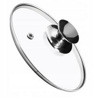 DECKEL mit silbernem Griff, 18 cm - Transparent, Glas/Metall (18cm) - KADAX