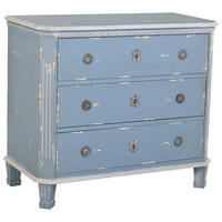 HOLZKOMMODE mit 3 schubladen 92x46x81 cm blau - Blau, Holz (92/81/46cm) - Wanderlust