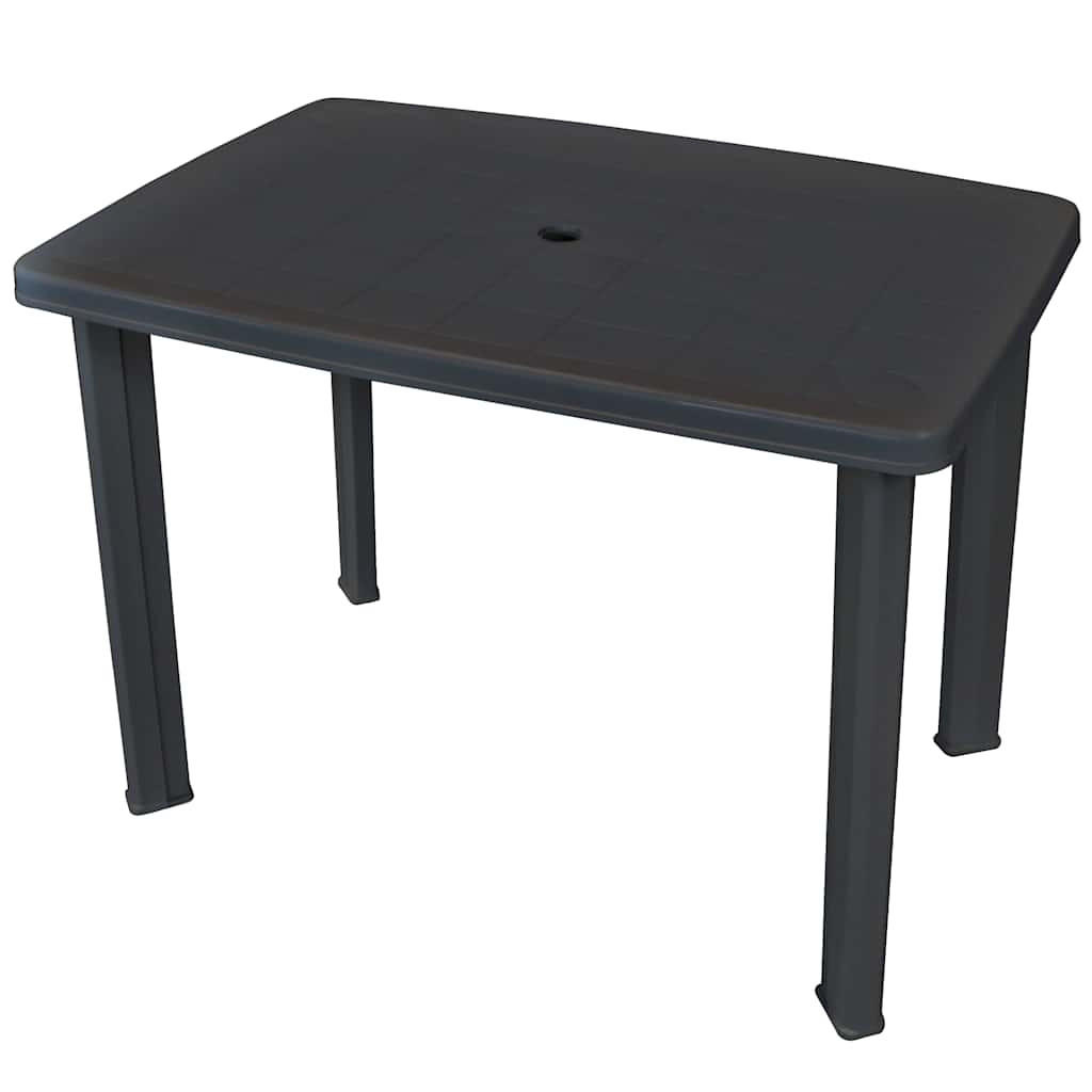 GARTENTISCH mit 3.6 cm Schirmloch, 101/68/72 cm, aus Kunststoff, Anthrazit - Grau, Kunststoff (101/68/72cm) - vidaXL