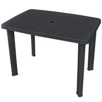 GARTENTISCH mit 3.6 cm Schirmloch, 101/68/72 cm, aus Kunststoff, Anthrazit - Grau, Kunststoff (101/68/72cm) - vidaXL