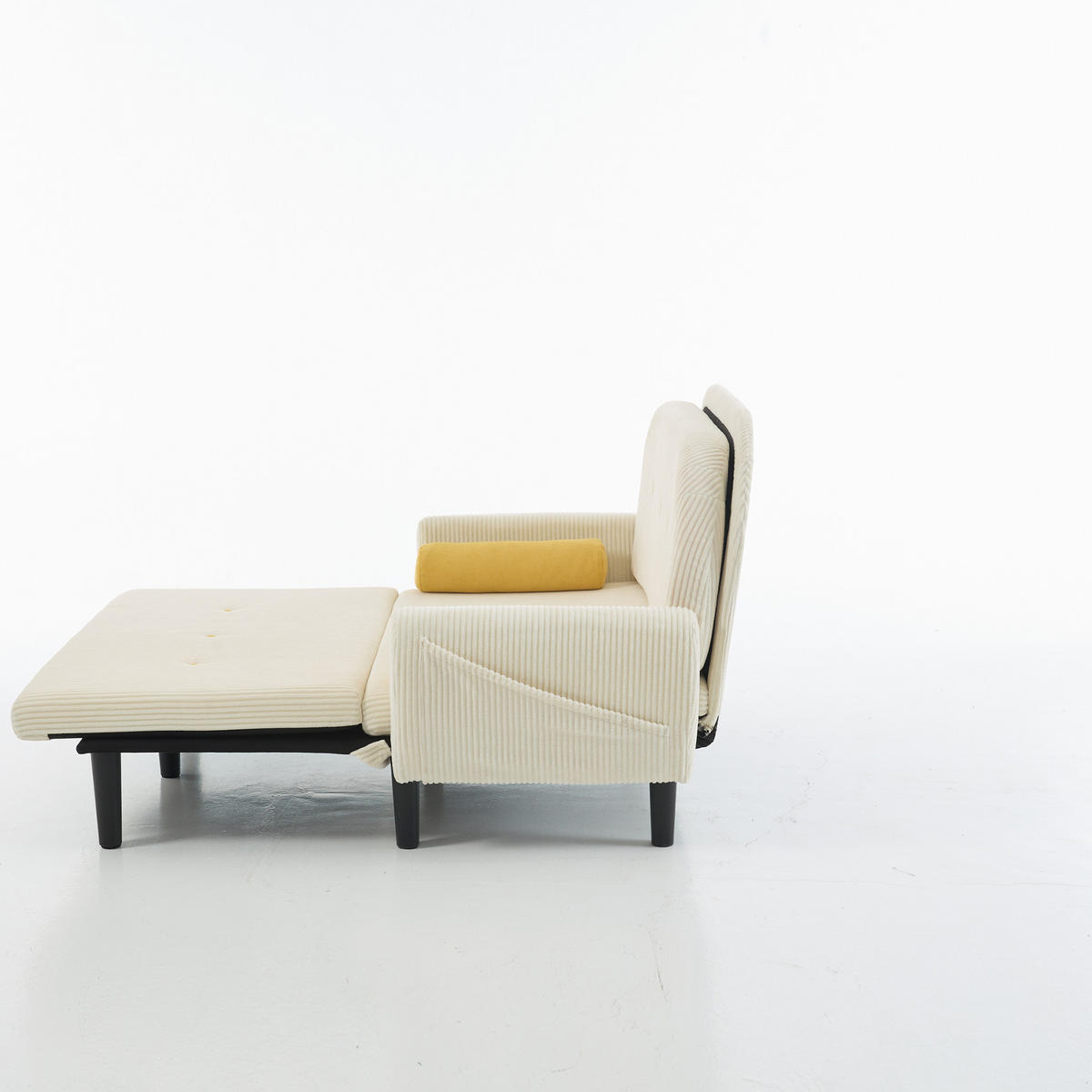SCHLAFSOFA 133,5/77/85 cm Elfenbein Cord mit Stauraum - Ecru, Textil (77/85/133.5cm) - Oxeza