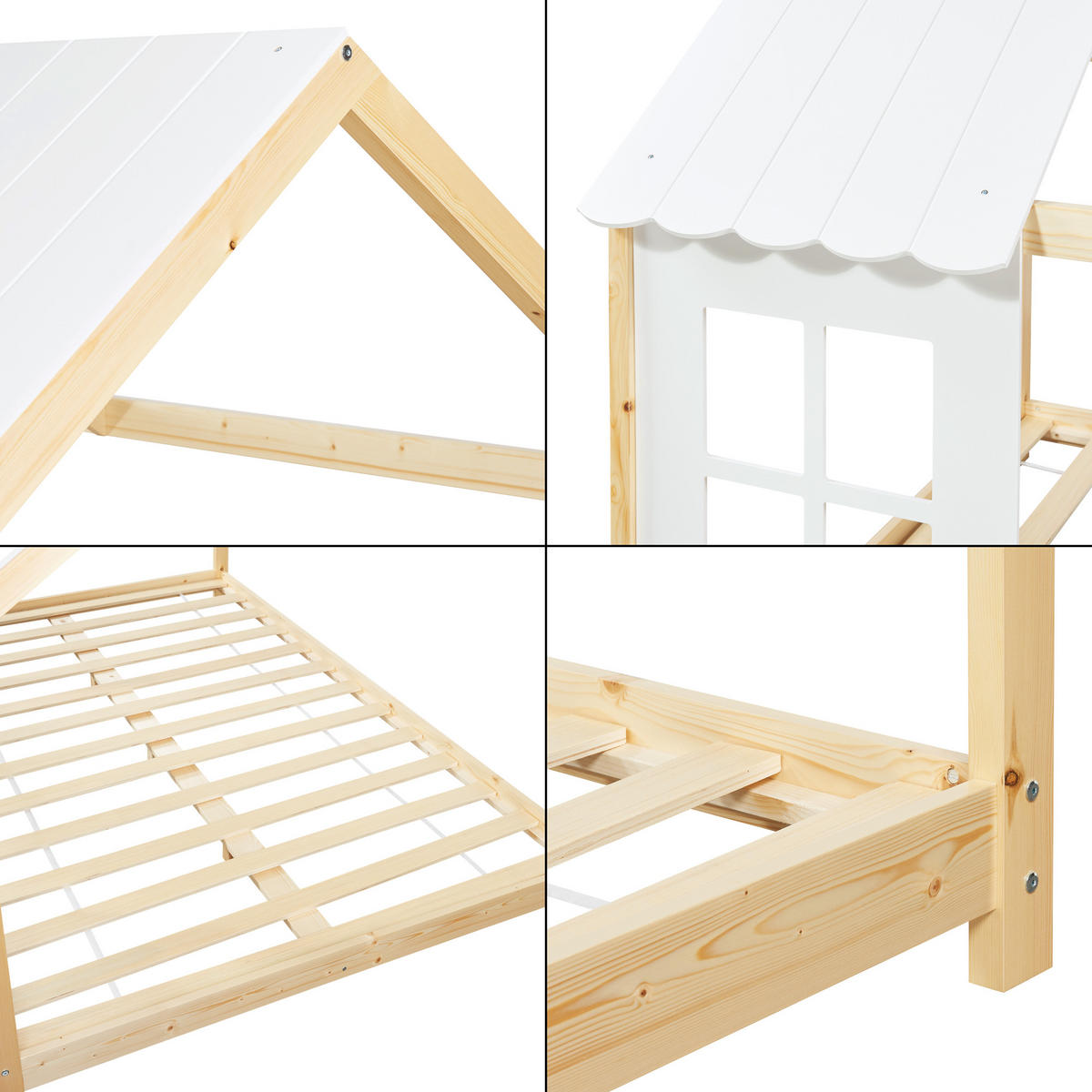 HAUSBETT Tostedt - Naturfarben, Holz (140/200cm) - [en.casa]