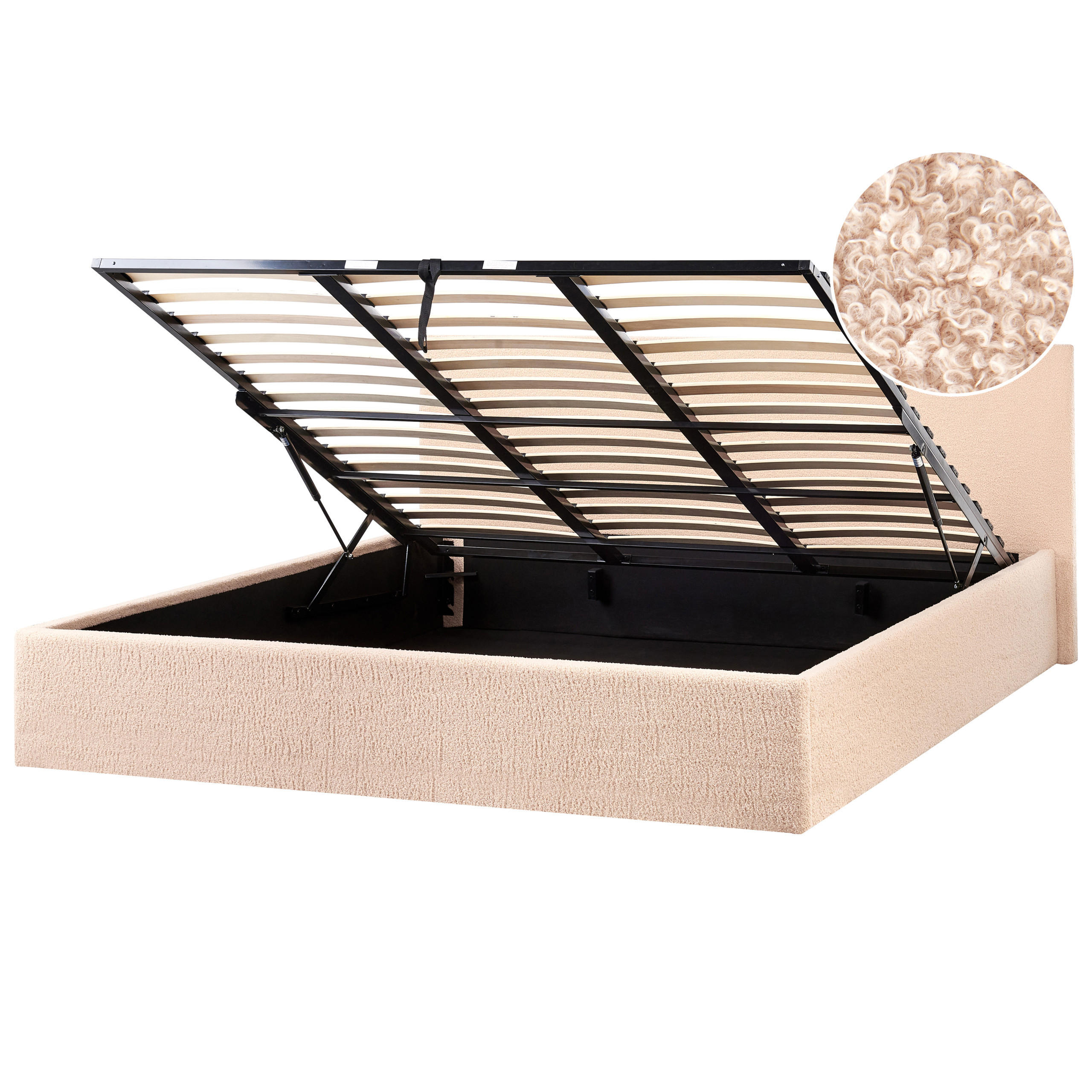 POLSTERBETT 180x200 cm Beige Orbey - Beige, Textil (180/200cm) - Beliani