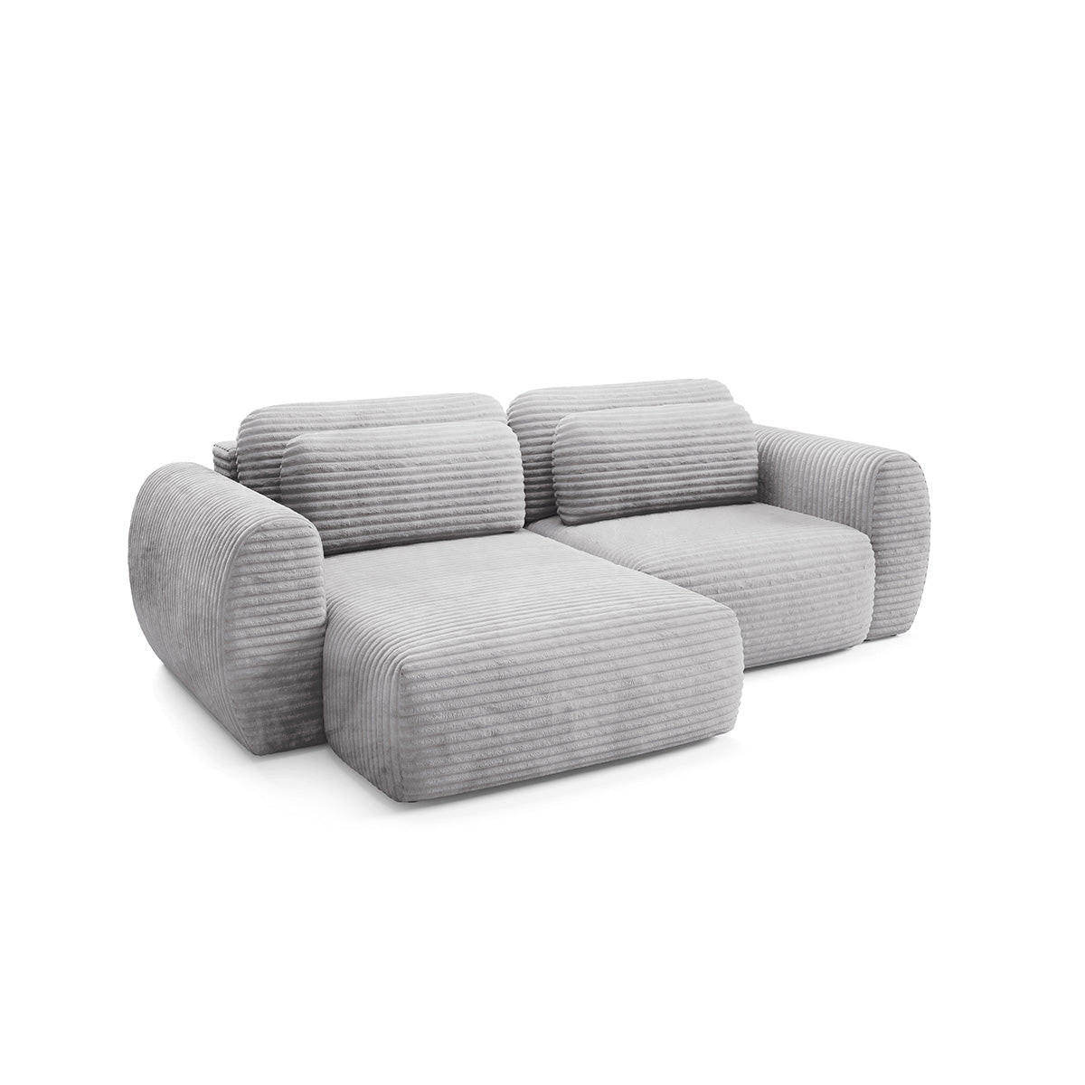 ECKSOFA Camilla 3 Sitzplätze Hellgrau - Grau, Holz (270/165cm) - Petits-meubles