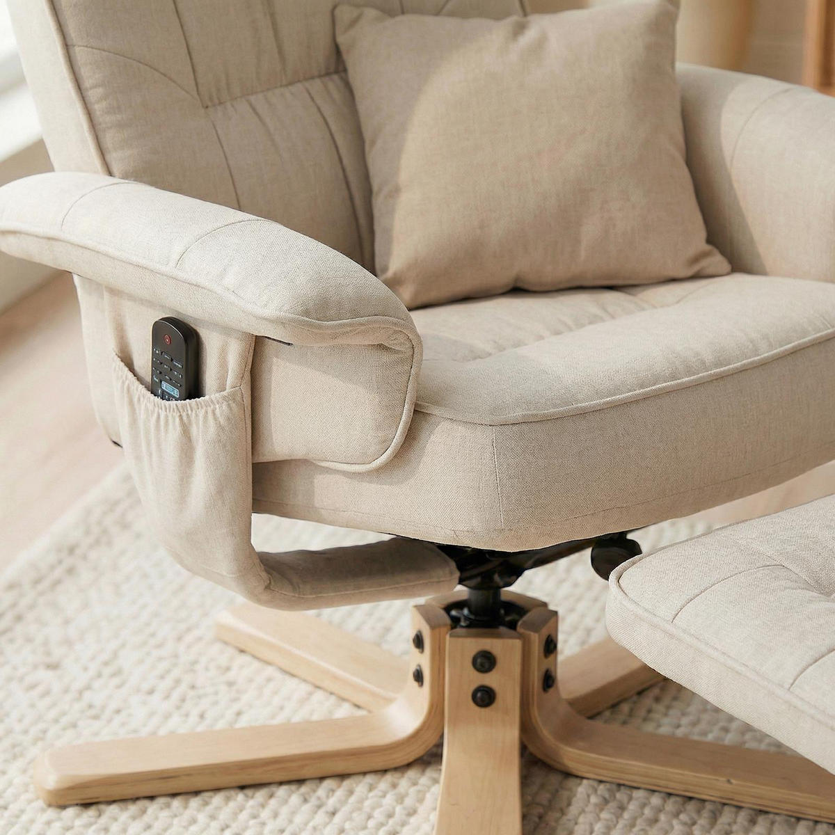 RELAXSESSEL CHARLY beige - Beige, Textil (76/87/61cm) - IDIMEX