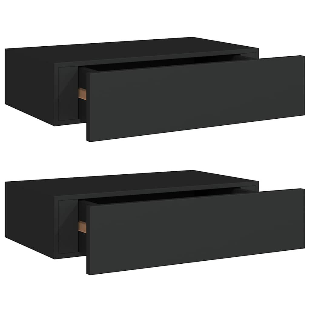 vidaXL Wandregale Schwarz 23.5x10x40 cm