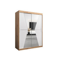 SCHWEBETÜRENSCHRANK 200/150/62 2-türig - Silberfarben/Eiche Artisan, Holz/Kunststoff (150/200/62cm) - Abiks Möbel