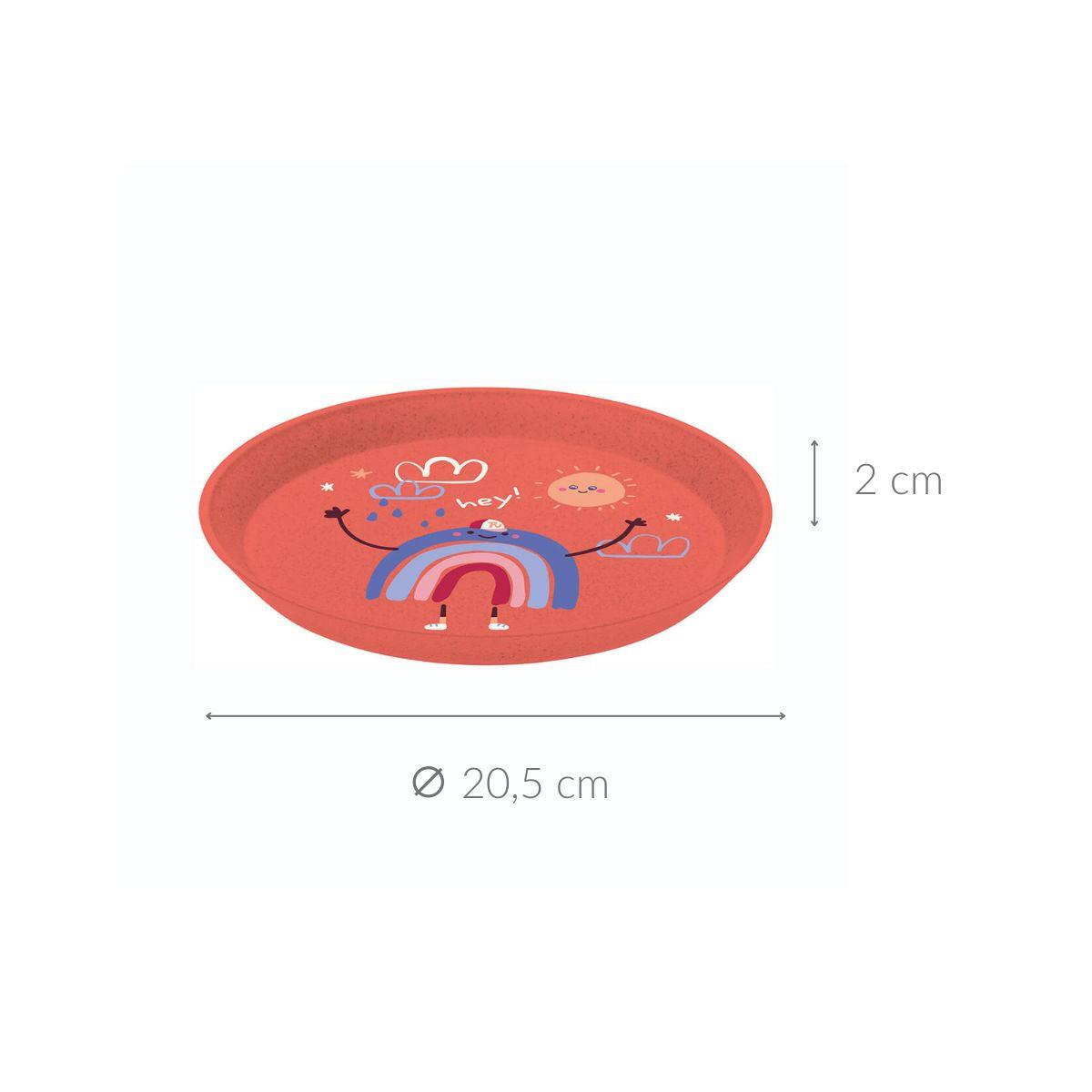 KINDERTELLER Dreams Organic red 20,5/20,5/2 cm - Rot, Kunststoff (20.5/2/20.5cm) - KOZIOL