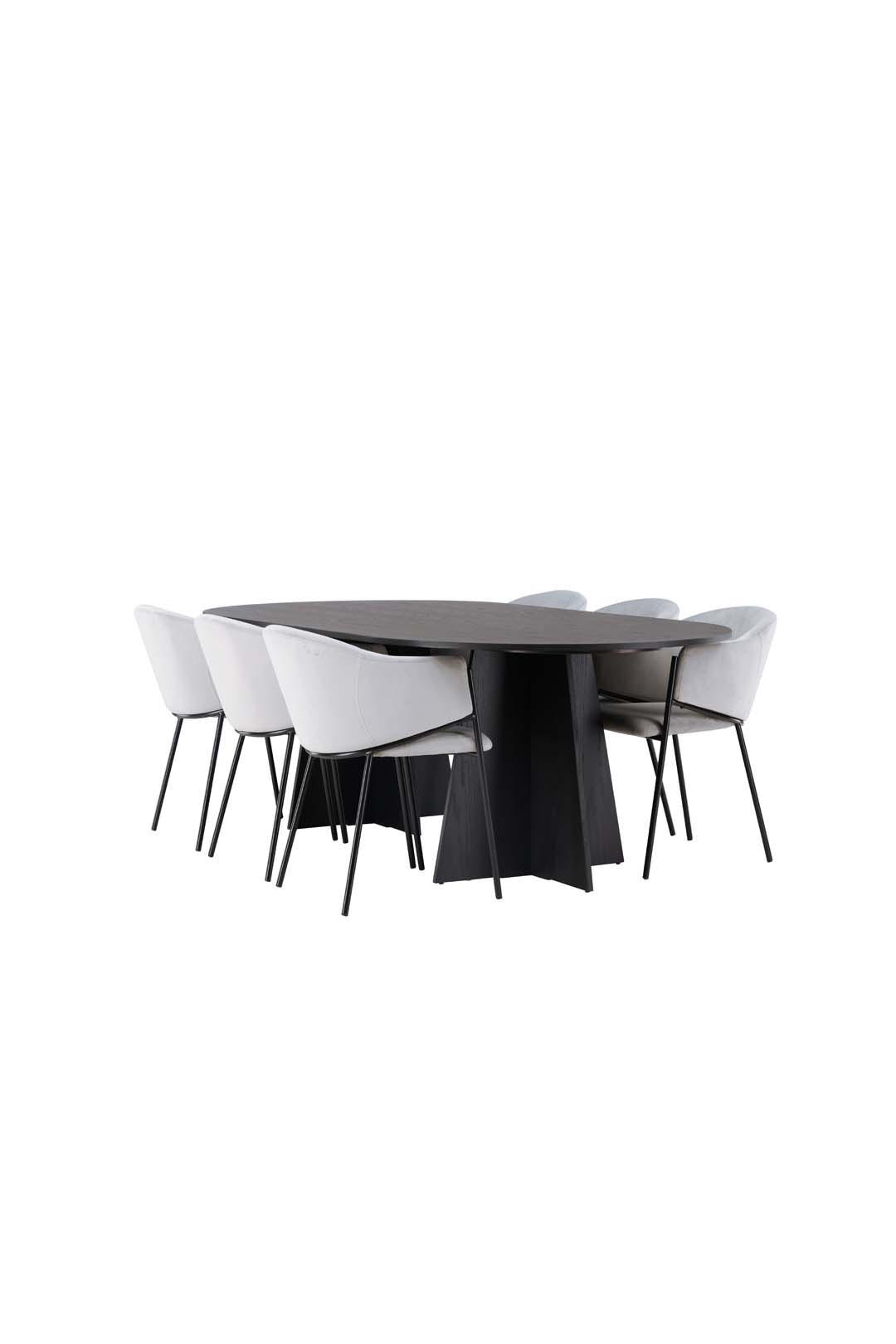 TISCHGRUPPE Schwarz - Schwarz, Holzwerkstoff (115/75/230cm) - ebuy24