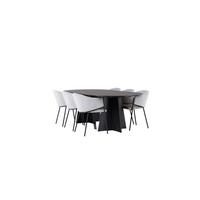 TISCHGRUPPE Schwarz - Schwarz, Holzwerkstoff (115/75/230cm) - ebuy24