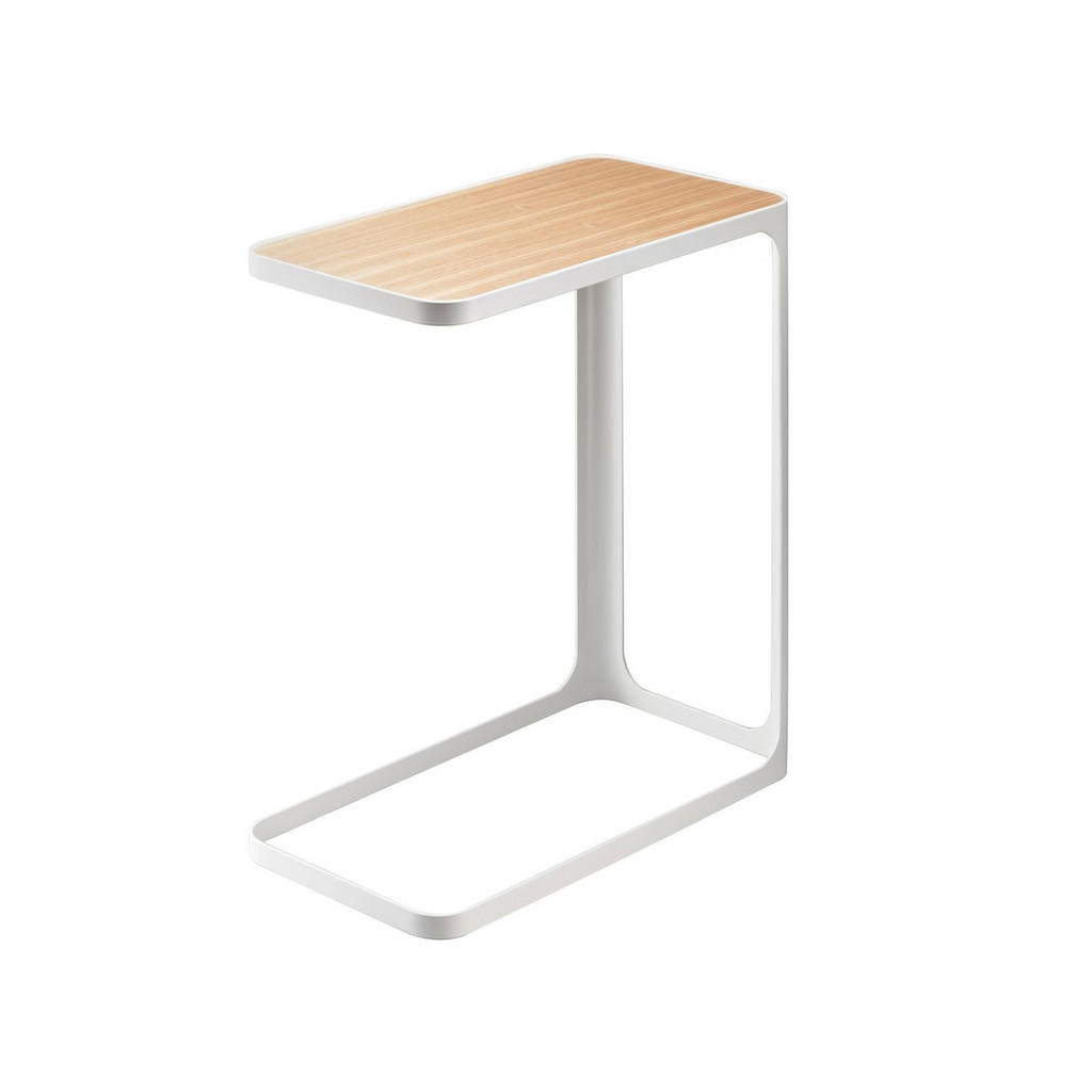 Thumbnail - Yamazaki Beistelltisch, Weiß, Metall, Echtholz, U-Form,Rechteckig, 24x52x45 cm, Wohnzimmer, Wohnzimmertische, Beistellti...
