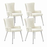 ESSZIMMERSTUHL 4er-Set Samt Beige mit Metallbeinen - Beige, Metall (47/85/49.1cm) - Meubliv