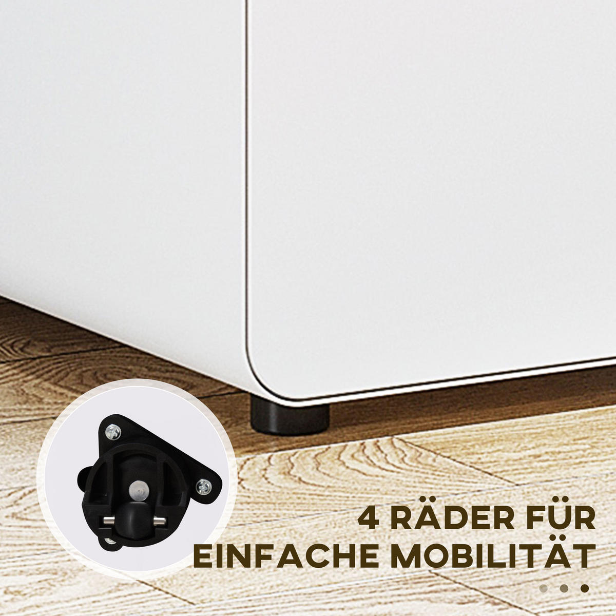 AKTENSCHRANK mit 3 Schubladen, Stahl, Schwarz, 39 x 48 x 60 cm - Weiß, Metall (48/59/39cm) - Vinsetto