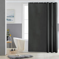 DUSCHVORHANG Polyester Dunkelgrau 150 x 180 cm - Anthrazit, Textil (150/180cm)