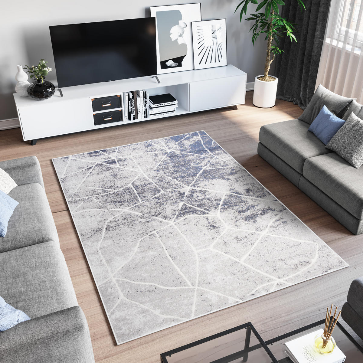 TEPPICH SKY Grau 140/200 cm - Grau, Textil (140/200cm) - Tapiso