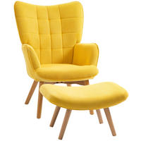 RELAXSESSEL 72/80/101 cm gelb aus Polyester mit Hocker - Gelb, Textil (72/101/80cm) - OKWISH