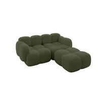 ECKSOFA modulares Sofa Rechts Miko-L1 214x205x75 Grün Bouclé - Smaragdgrün/Schwarz, Holzwerkstoff/Kunststoff (214/205cm) - ALTDECOR