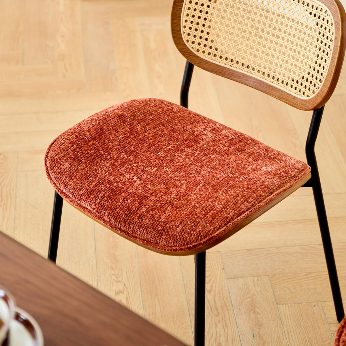 STUHL 2er-Set Kunstleder Terracotta - Schwarz, Textil (46/75/55cm) - Nordlys