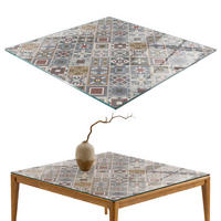 TISCHPLATTE 60x60 cm Mosaikmuster mit Ornamenten - Multicolor/Grau, Glas (0.4/60/60cm) - TULUP