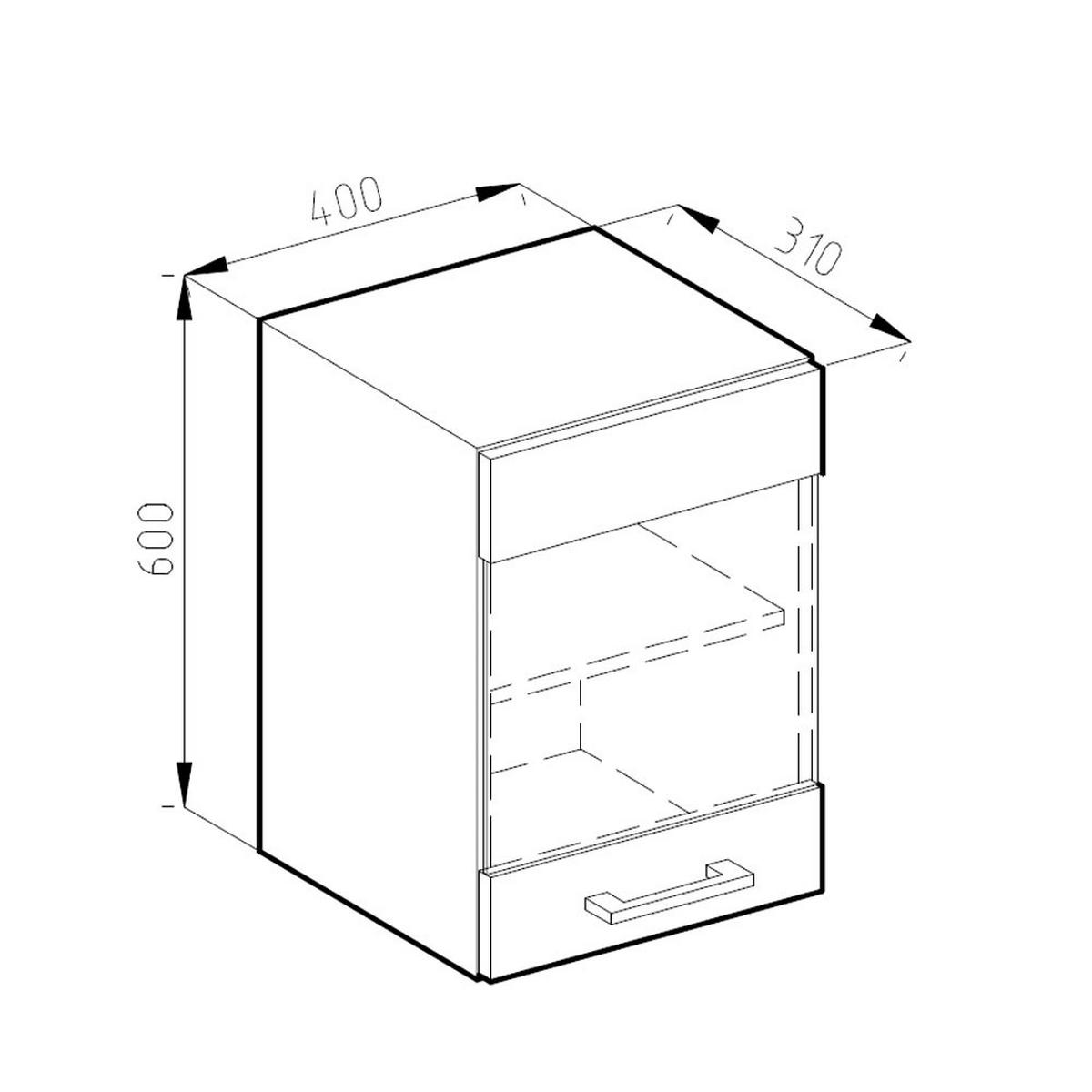 KÜCHENGLASSCHRANK R-Line Anthrazit Landhaus 40 cm - Dunkelgrau/Anthrazit, Holzwerkstoff (40/60/31cm) - Vicco