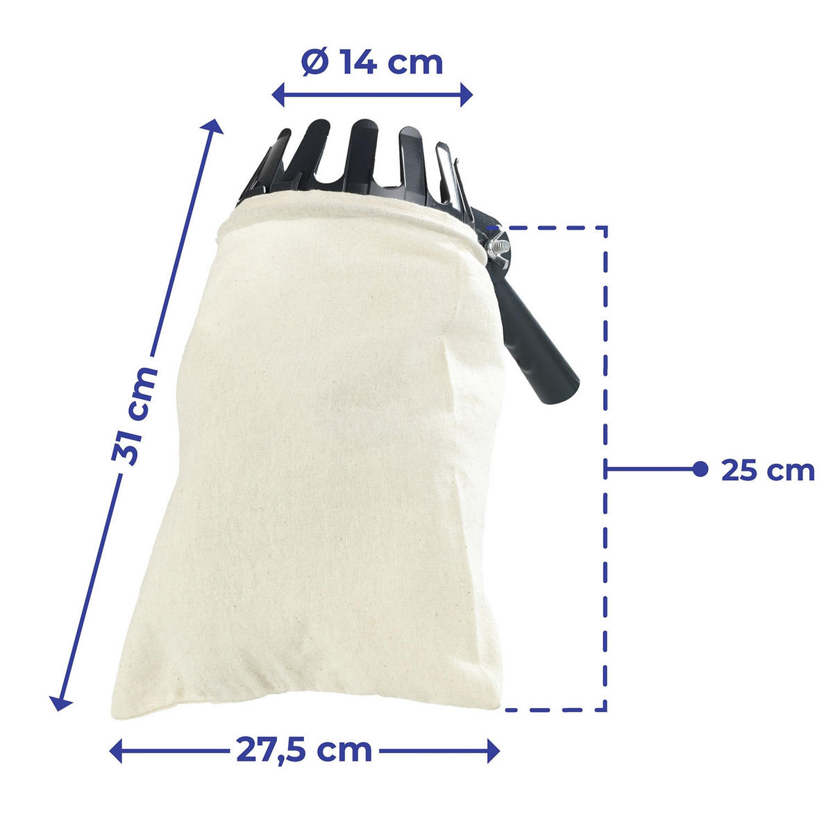 OBSTPFLÜCKER Baumwolle Ø 14 cm - Schwarz, Kunststoff (27.5/6/14cm)