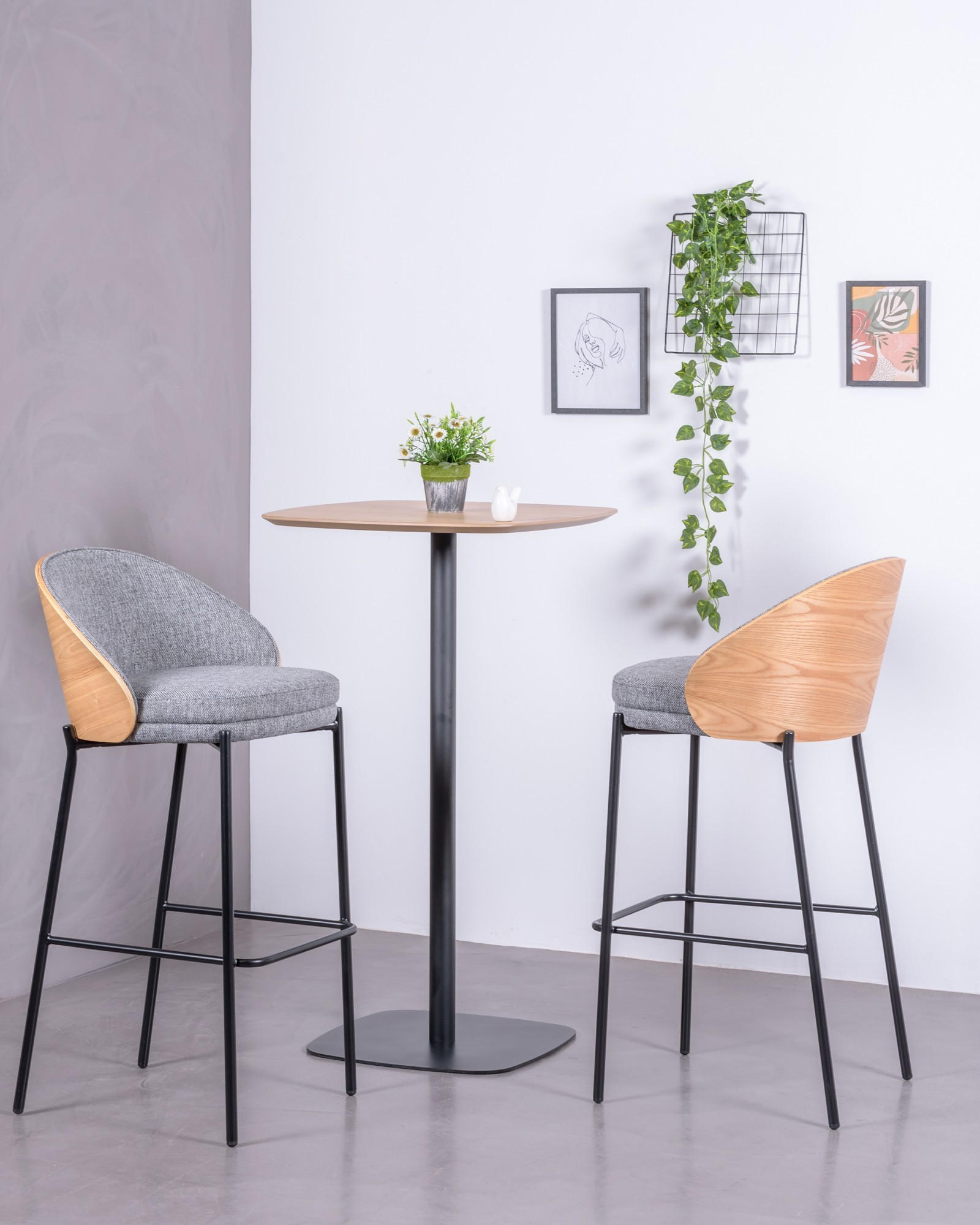 HOCKER Holz Grau - Grau, Holz (54/98/50cm) - Nest Dream