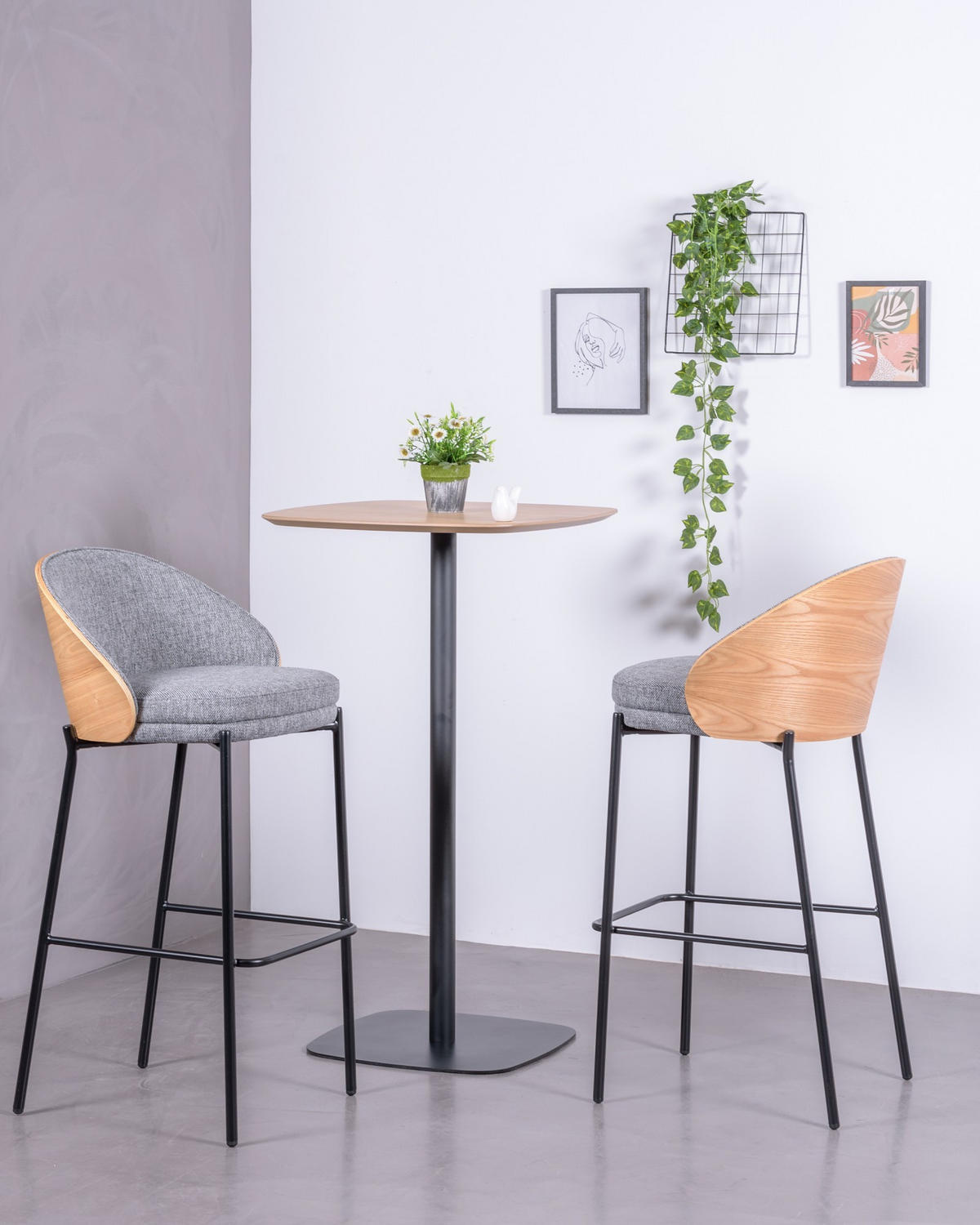 HOCKER Holz Grau - Grau, Holz (54/98/50cm) - Nest Dream