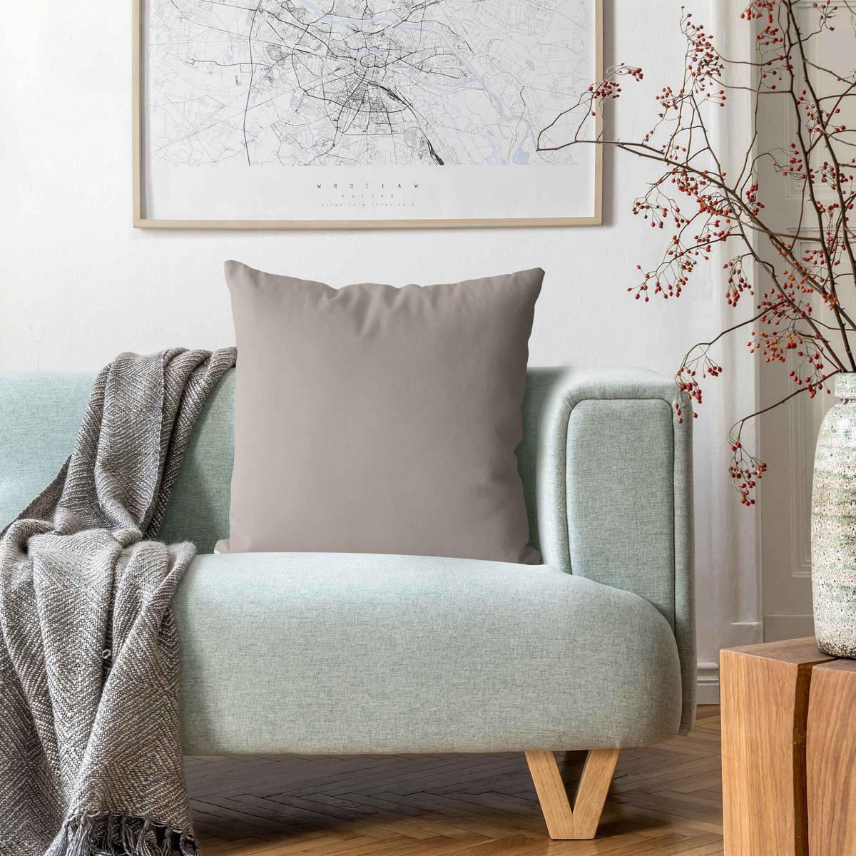 DEKOKISSEN Chilled Chai Latte 40/40 cm - Grün, Textil (40/40/10cm) - Bilderwelten