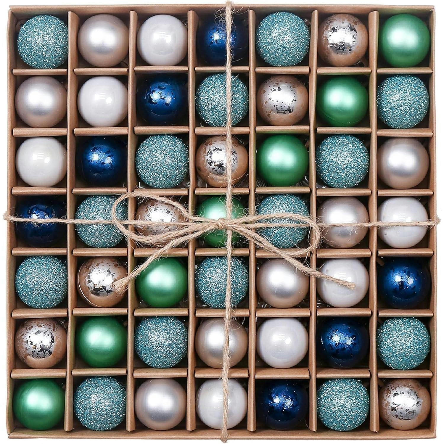WEIHNACHTSKUGELN 49-teiliges Set 3 cm Kunststoff Blau Grün Silber - Multicolor, Kunststoff (22.7/3/22.7cm)