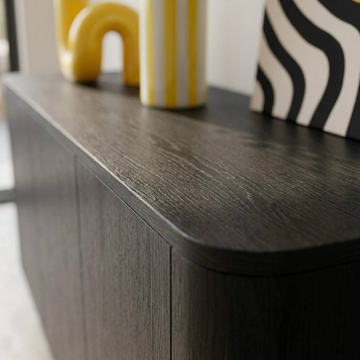 SIDEBOARD 160 cm, schwarzes Holz - Schwarz, Holz (160/75/40cm) - Oviala