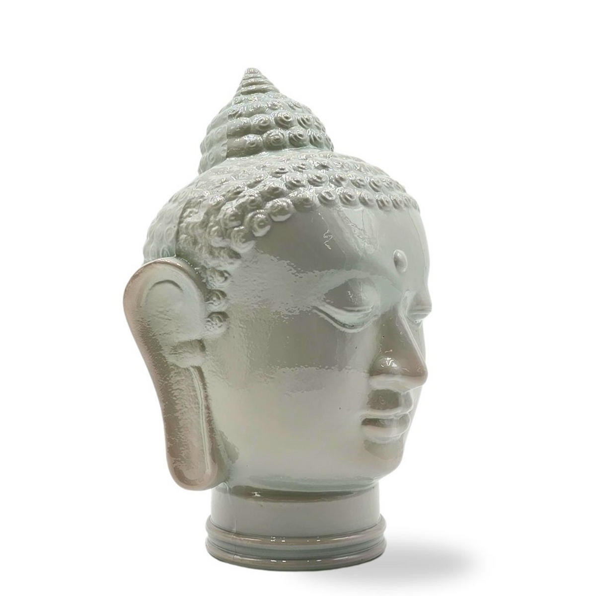 DEKO GLASKOPF THAI BUDDHA Glas, 30 cm Höhe OP3 hellgrau - Hellgrau, Glas (19/30/19cm) - DESIGN DELIGHTS