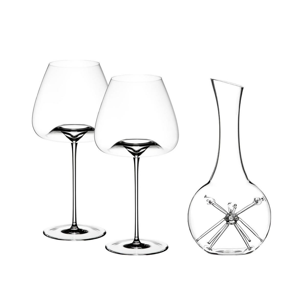 WEINGLÄSER + DEKANTER Vision Balanced + STAR mini transparent 3er Set - Transparent, Glas - Zieher