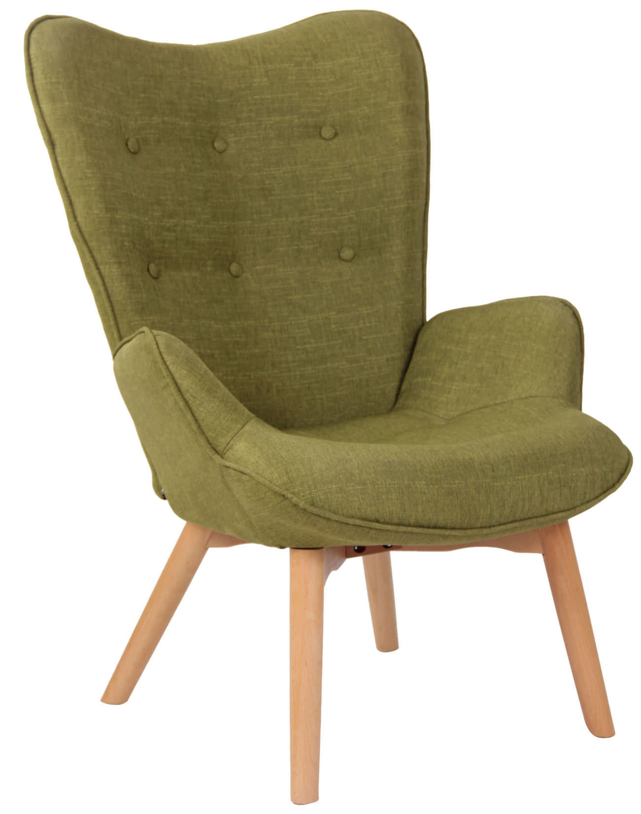SESSEL Stoff grün - Grün, Holz/Textil (71/100/77cm) - CLP