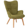 SESSEL Stoff grün - Grün, Holz/Textil (71/100/77cm) - CLP