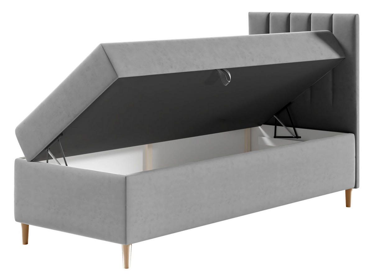 BOXBETT Maja Junior 1, Seite zum Öffnen des Bettkastens: Rechts - Creme/Weiß, Holz (100/200cm) - MIRJAN24