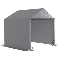 FAHRRADGARAGE DE-16848 2x2x2 m mit verzinktem Stahlrahmen Grau - Grau, Kunststoff (200/200/200cm) - ComfortXL