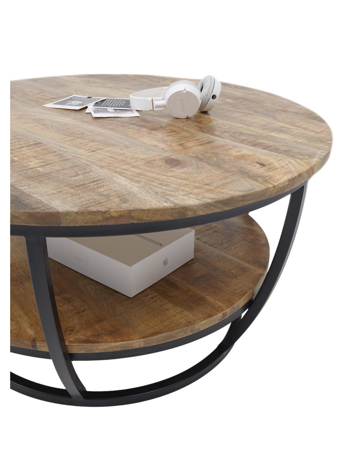 COUCHTISCH rund Massivholz Mango 86,5/86,5/44 cm - Braun, Holz (86.5/86.5/44cm) - moebel dich auf