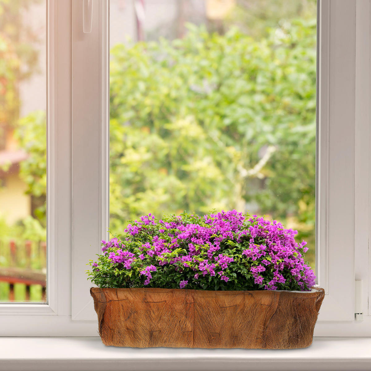 4XBLUMENKASTEN - Braun, Holz/Kunststoff (57.5/14/20cm) - Relaxdays