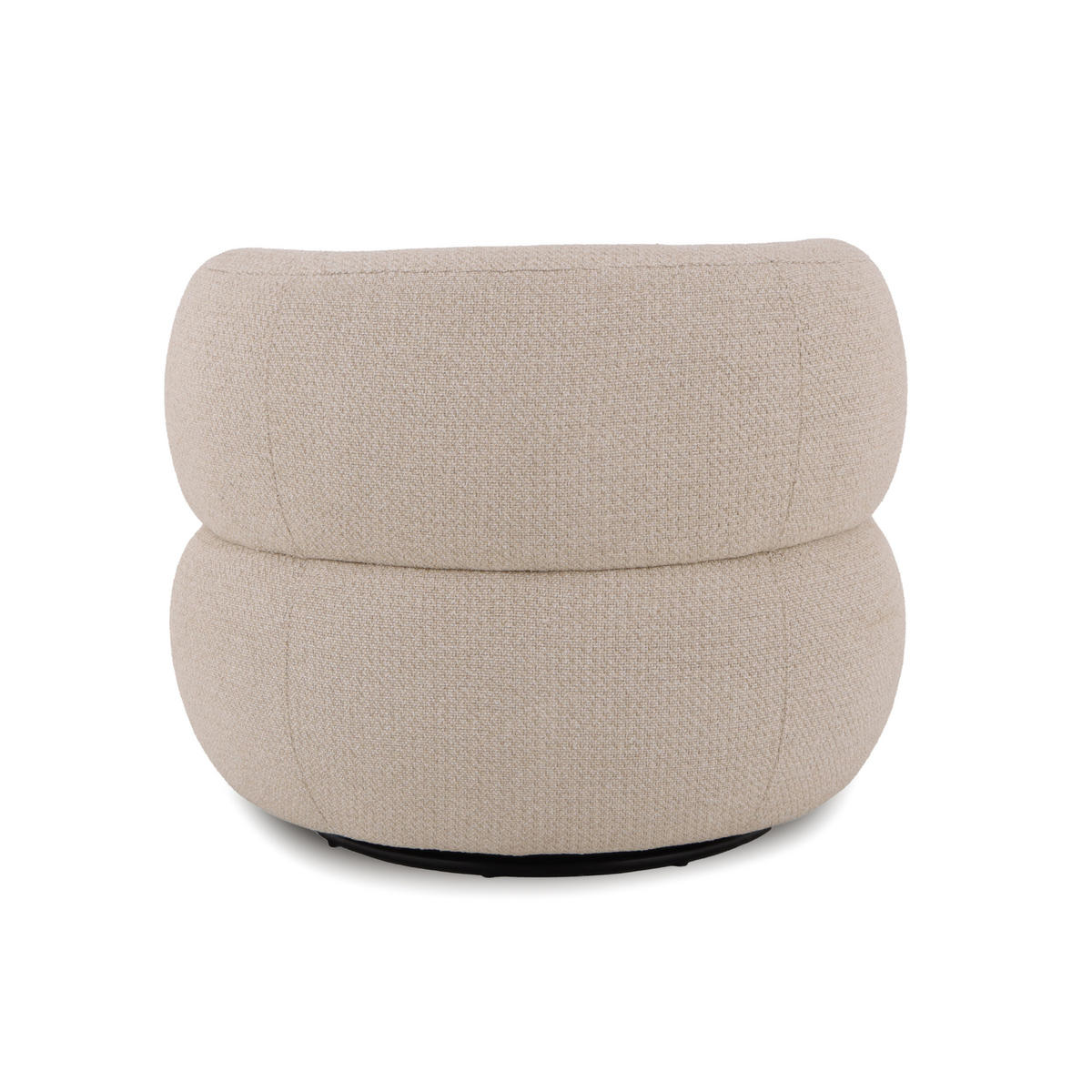 DREHSESSEL Theo, Natur Massiveiche + beiger Stoff - Beige, Holz (91/71/86cm) - WOODEK