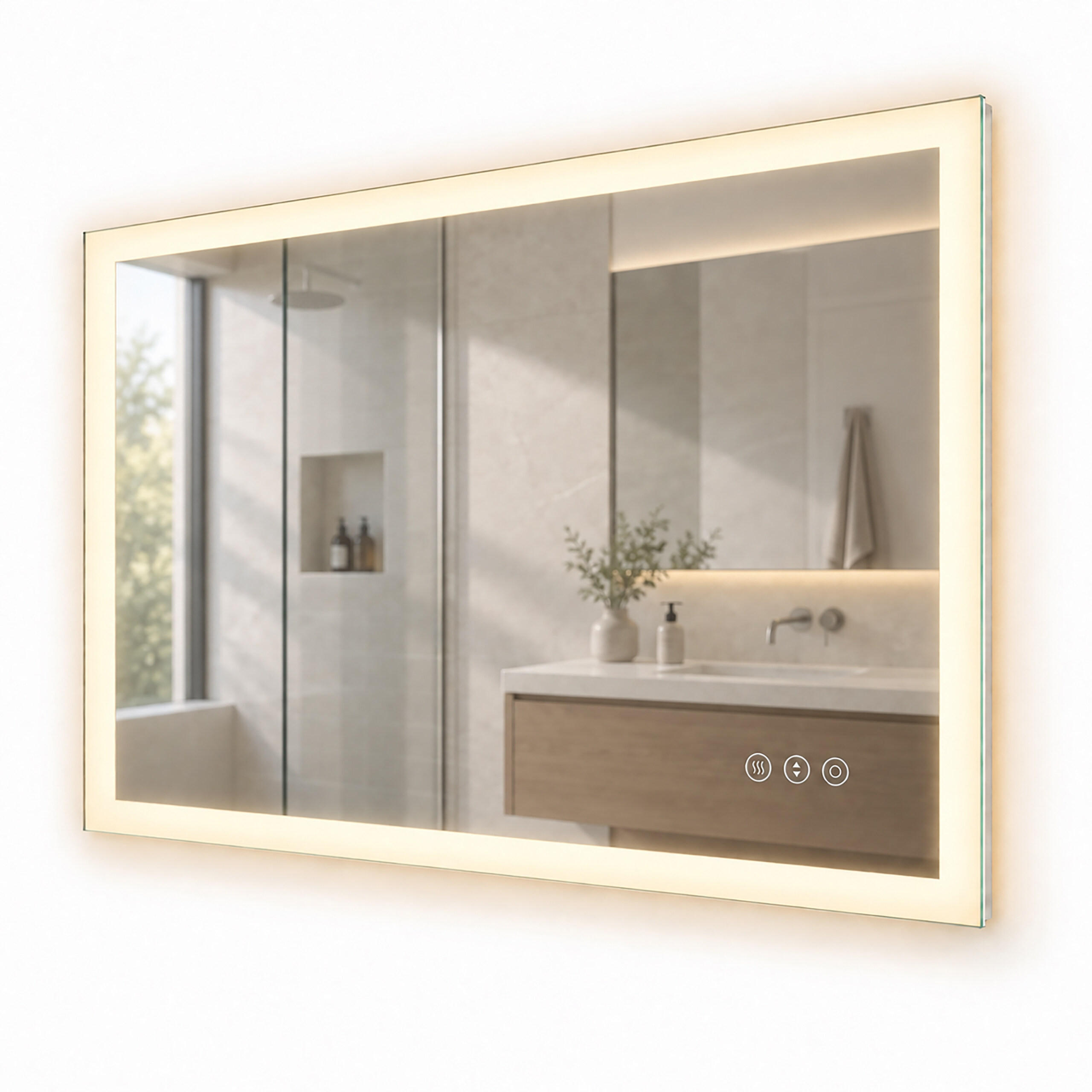 Relaxdays Badspiegel Transparent 100x60x3.5 cm