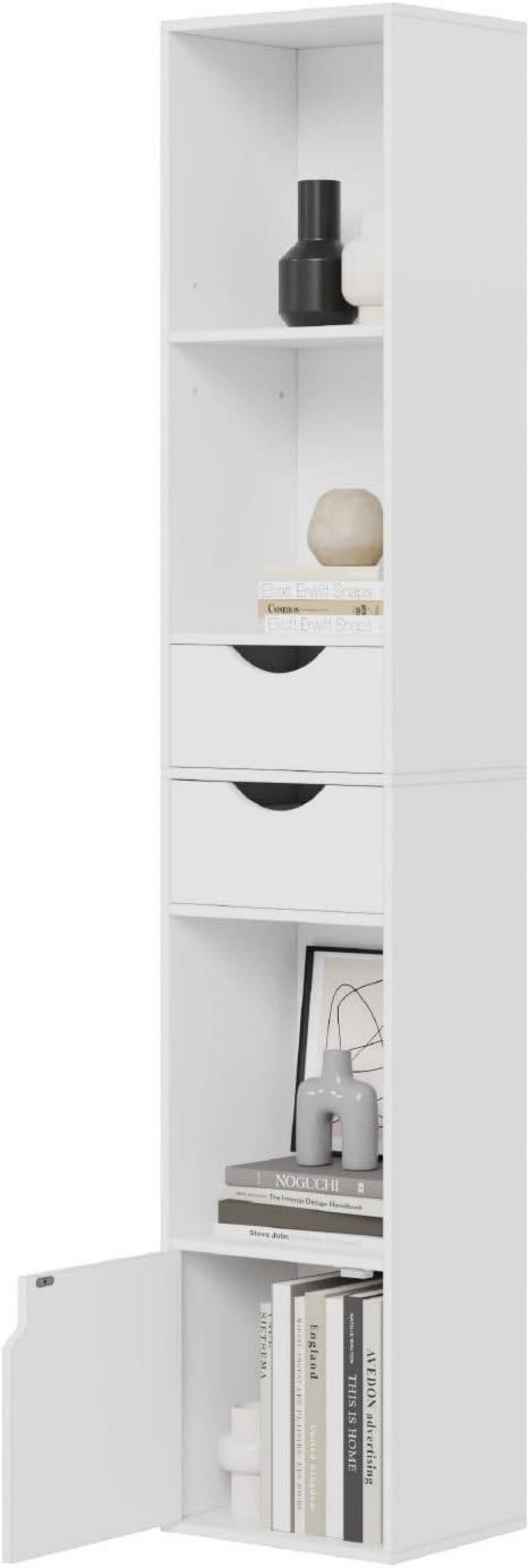BÜCHERREGAL 30x158x24 cm, Weiß - Weiß, Holzwerkstoff (30/158/24cm) - Woltu