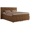 BOXBETT RITA 140/200 - Braun Boucle - H3 - Braun, Holz/Textil (140/200cm)