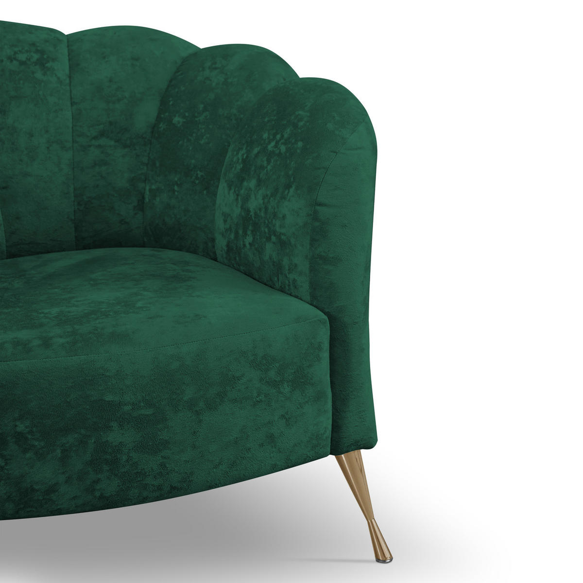 POLSTERSESSEL Adria mit Metallfüßen - Dunkelgrün/Goldfarben, Holzwerkstoff/Textil (87/78/83cm) - Ravio