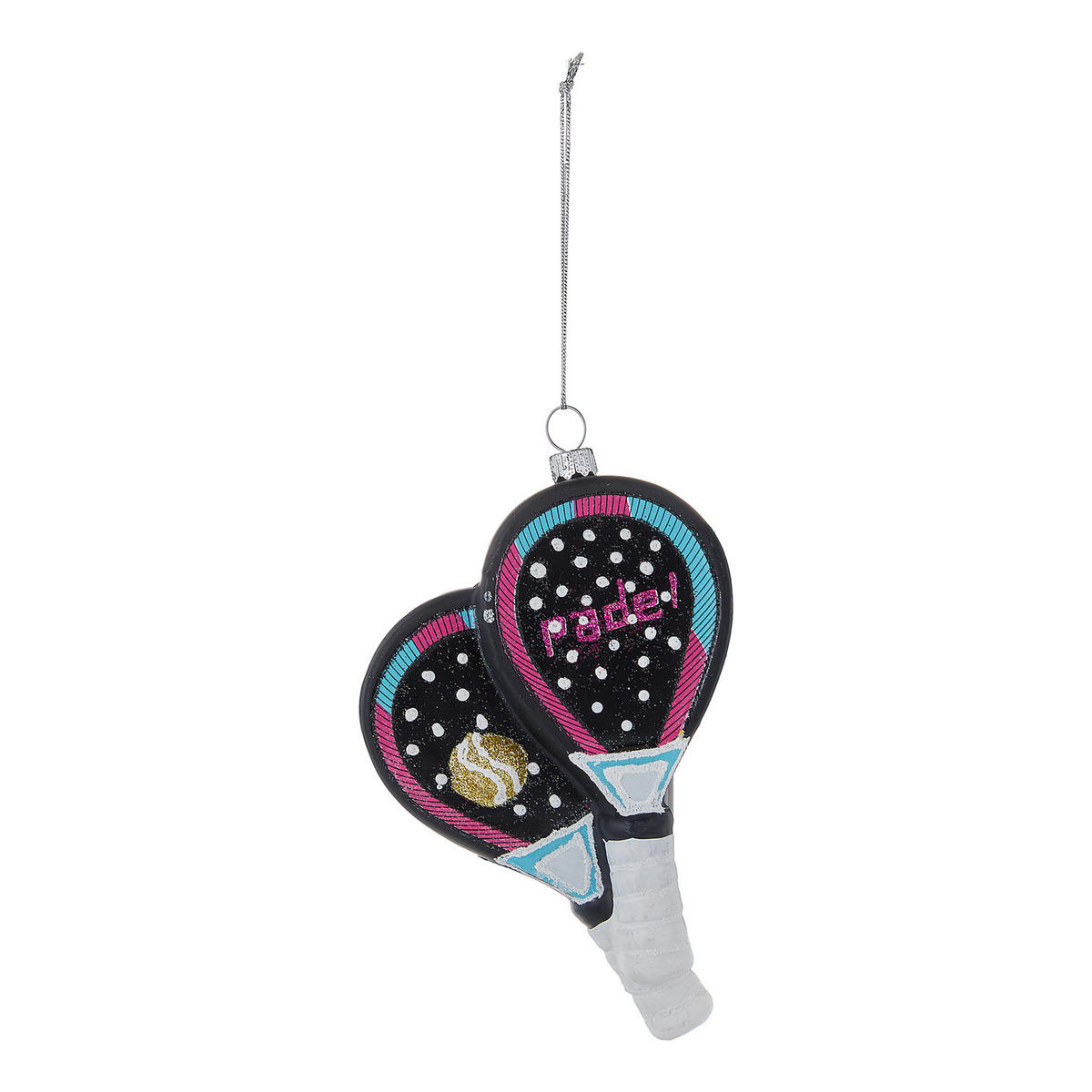 WEIHNACHTSBAUMKUGEL Hang On Paddel-Schläger - Schwarz, Glas (10/15/2.5cm) - Butlers