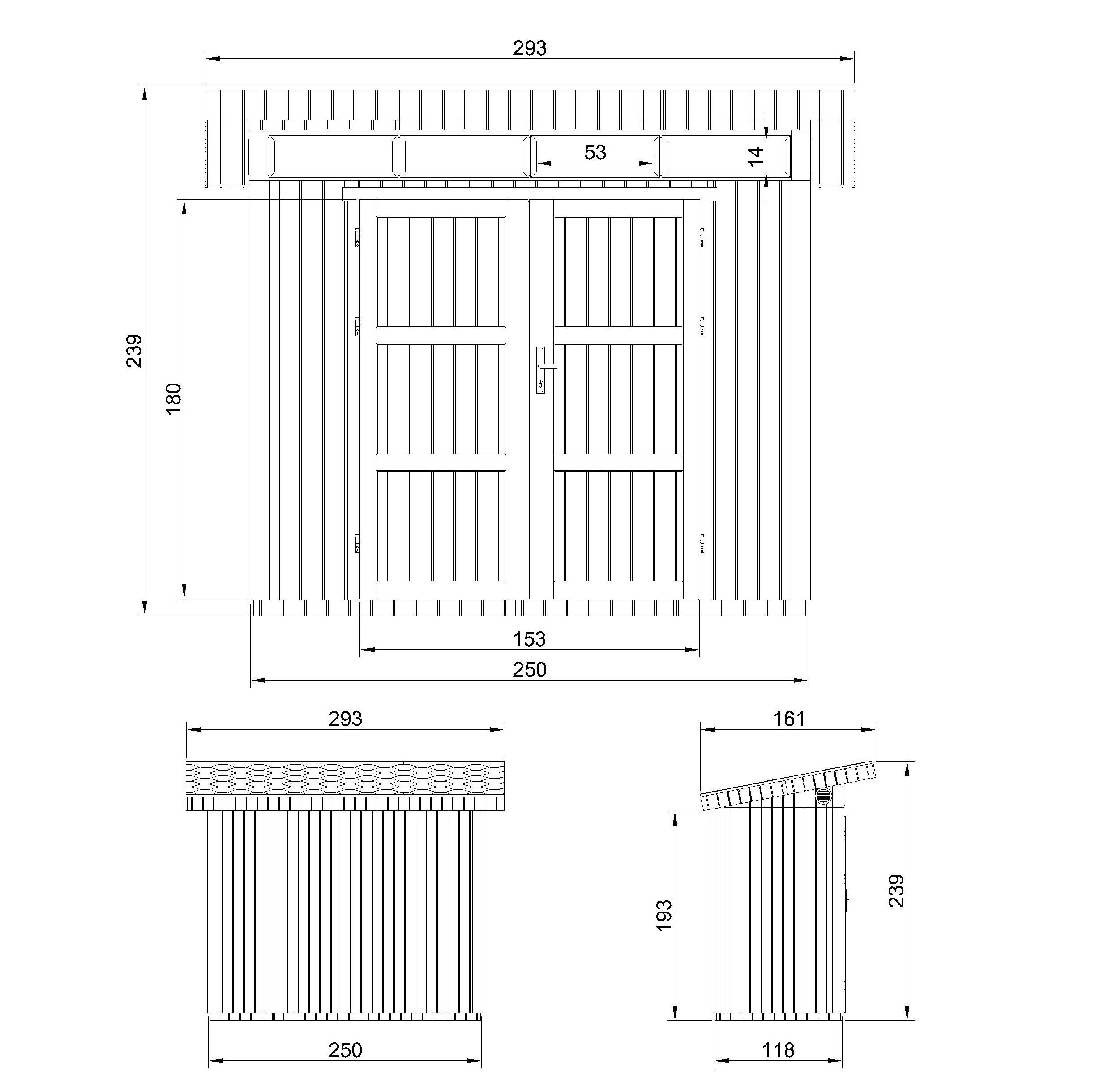HOLZ-GARTHENHAUS basis LP SmartSide 3m² mit B161xL293xH239 cm - M901A - TUNDRA GREY - Grau, Holz (294/239/161cm) - Timbela