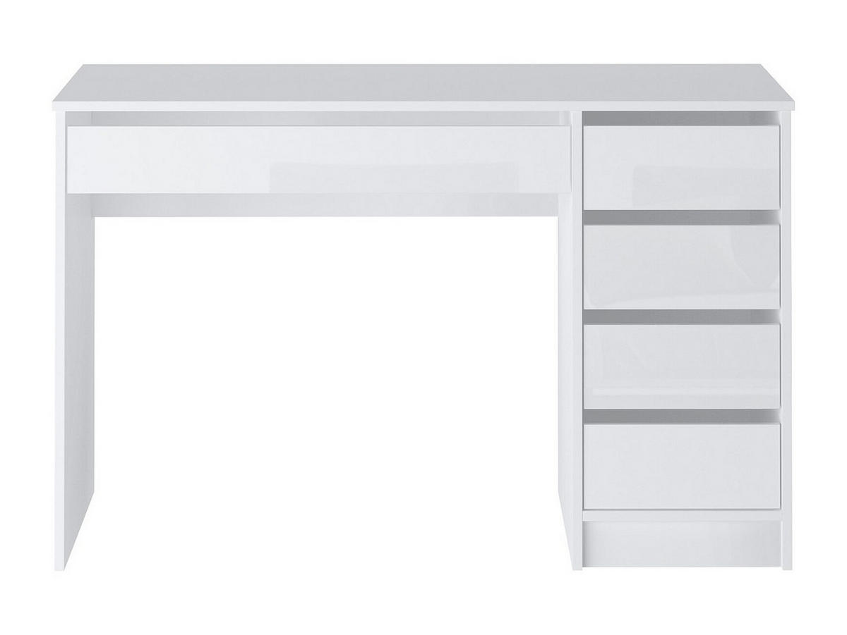 SCHREIBTISCH mit 5 Schubladen - Weiß Glänzend - JENEMI - Weiß, Holz (55/120/76cm) - Vente-Unique