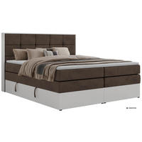 BOXSPRINGBETT ALVIT KING 200/200 - Braun Velvet - Topper Visco - H3 - Schwarz/Braun, Kunststoff/Textil (200/200cm) - MKS